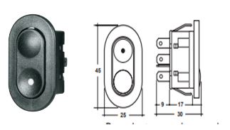 Pulsantiera Auto Universale Anteriore Lato Dx e Sx 6 Pin