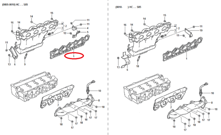Guarnizione Collettore Aspirazione Piaggio Porter Benzina 1.3 16V 1717787501000 - Mondo Porter