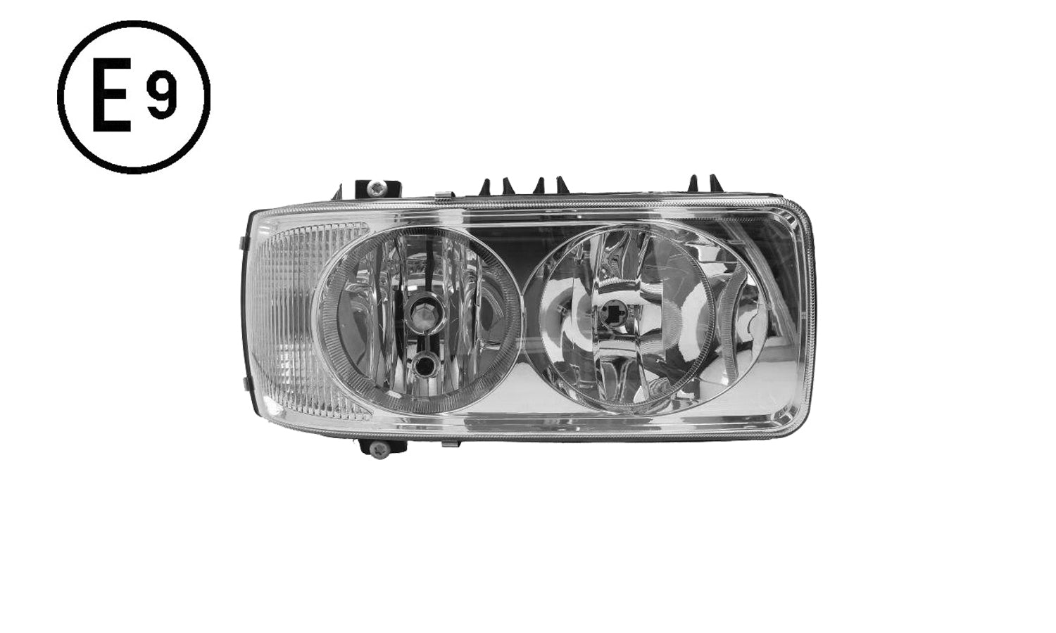 Faro Destro Manuale-Elettrico Senza Lampadina (H7-H1-P21W-W5W) Omologato E9 Daf Lf Oe 1699315 - 1641743 - 1641751 - 1699301 - 1743685