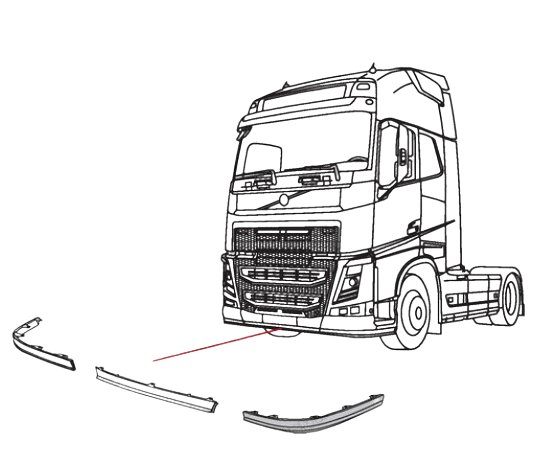 Kit Sotto Paraurti Volvo FH 4 oe 21495268 + 21495266 + 21495267