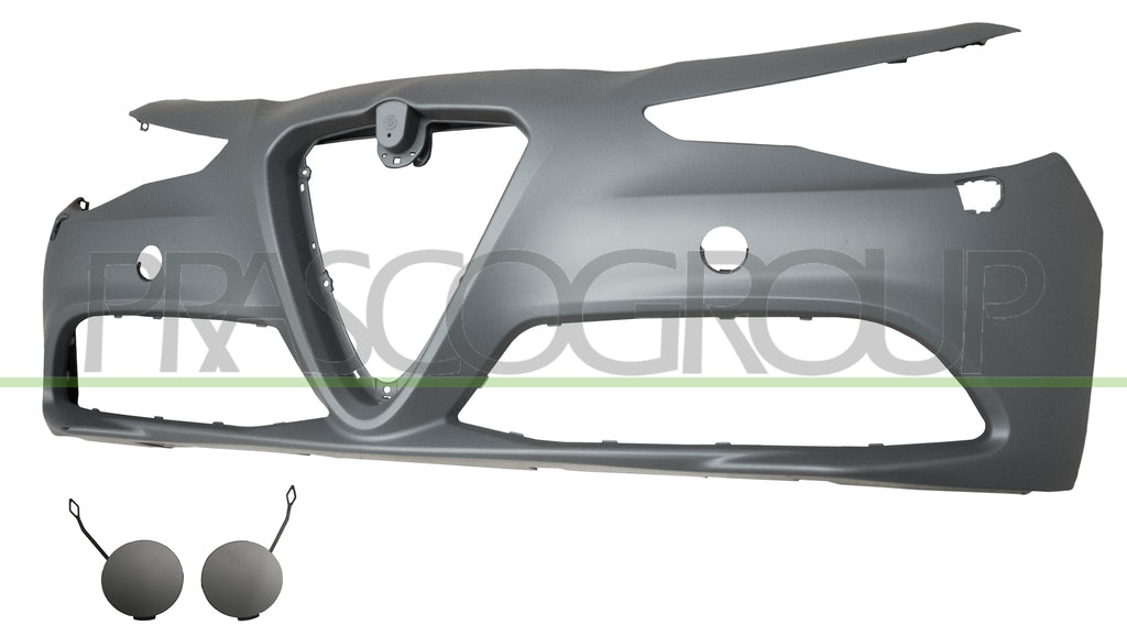 paraurti anteriore con primer con fori lavafari alfa romeo giulia 2015 2023 aa0921021