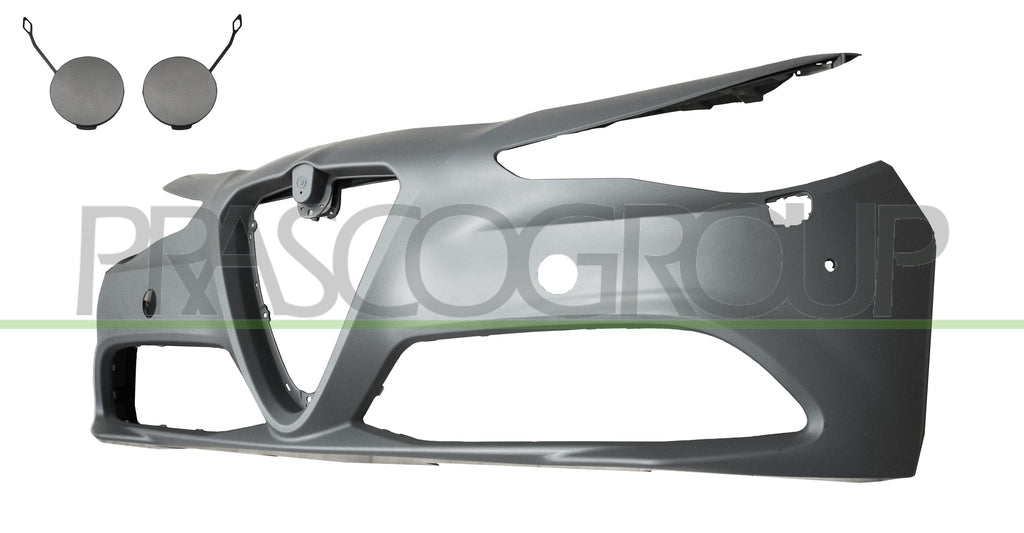 paraurti anteriore con primer con fori pdc supporti con fori lavafari alfa romeo giulia 2015 2023 aa0921031
