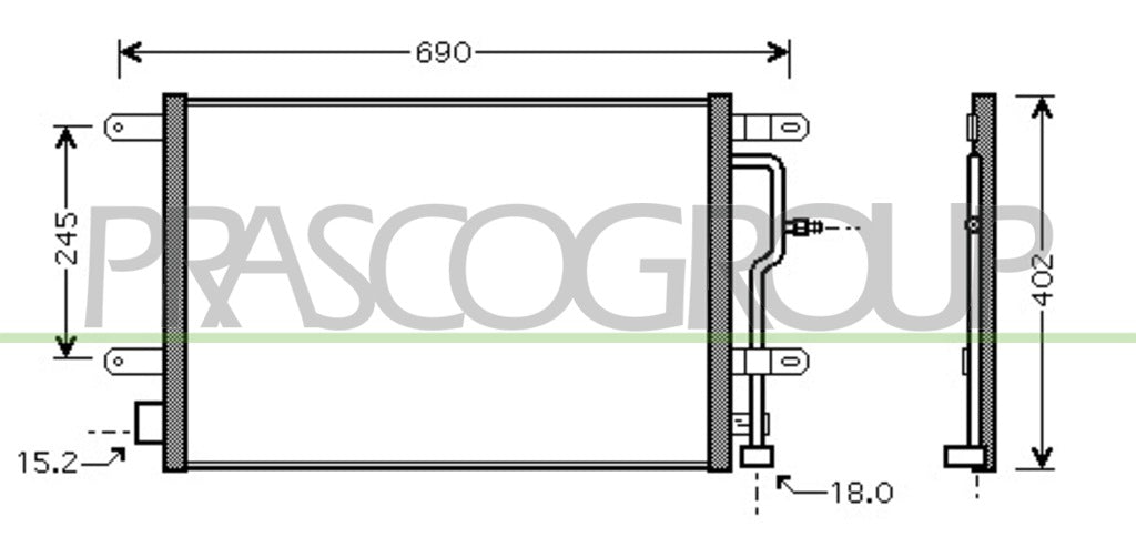 condensatore audi a4 b6 2000 2004 ad020c003