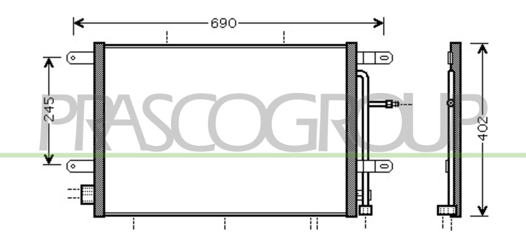 condensatore audi a4 b7 2004 2007 ad022c002