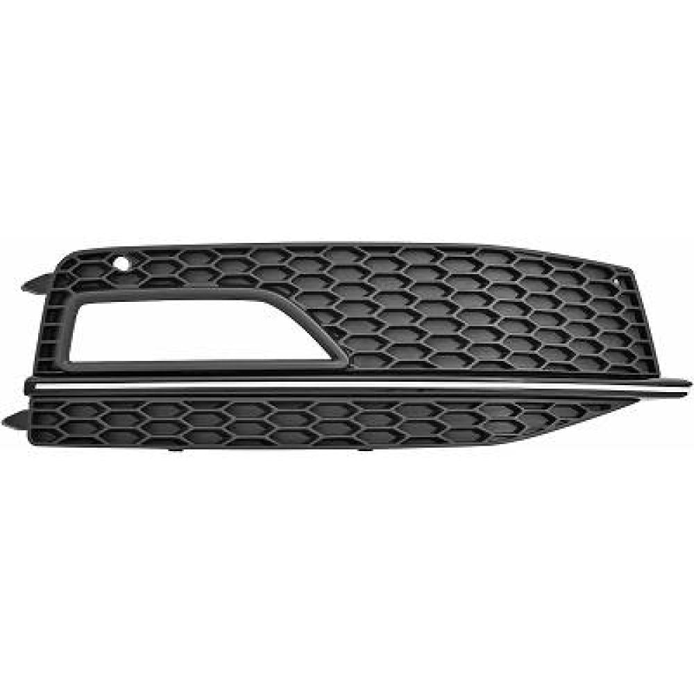 griglia destra paraurti anteriore nera con sede fendi con modanatura cromata mod s4 audi a4 b8 2012 2015 ad0252145