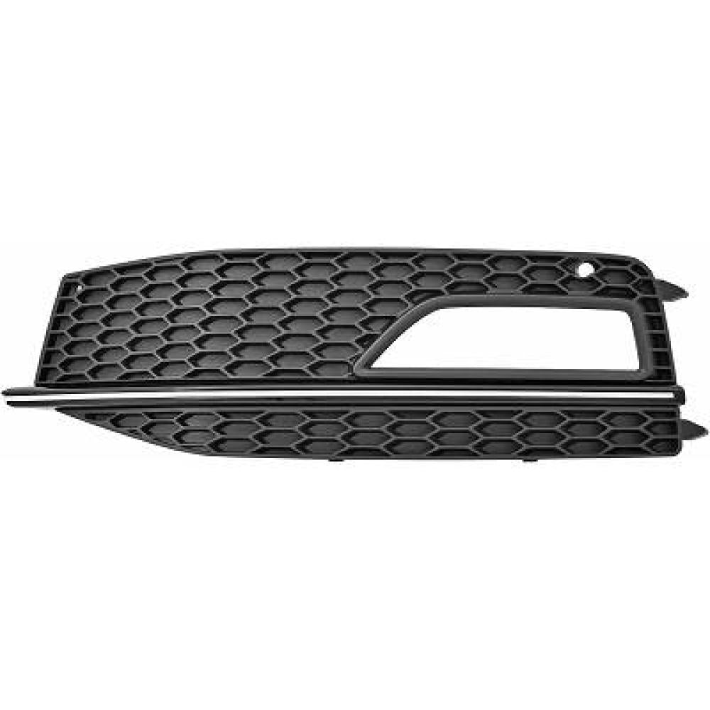 griglia sinistra paraurti anteriore nera con sede fendi con modanatura cromata mod s4 audi a4 b8 2012 2015 8k0807681n01c