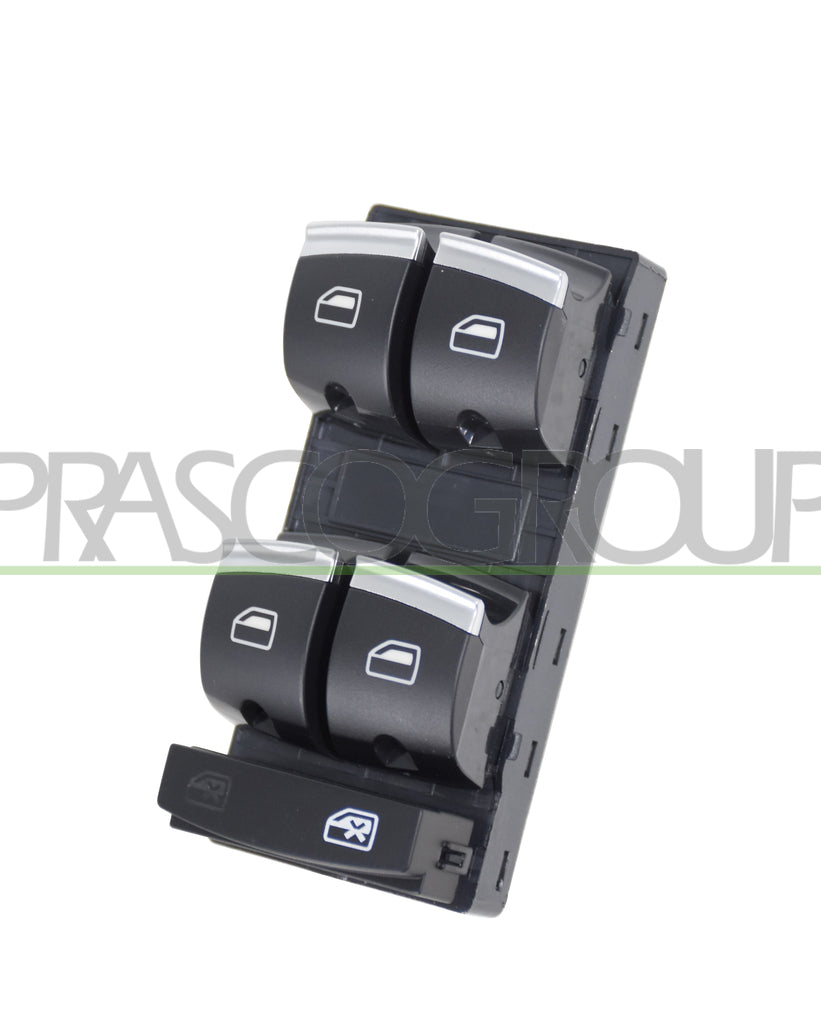 pulsantiera alzacristallo porta anteriore sinistra nera bordo cromato 4 interruttori 10 pins audi a3 3 5 porte 8p 8pa 2008 2012 ad322ws14