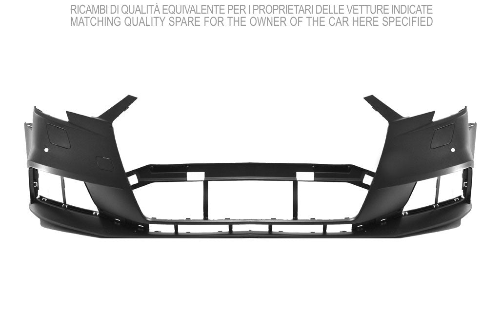 paraurti anteriore con primer con tappo copri gancio traino con fori pdc supporti con tracce park assist con tappi fori lavafari fissi audi a3 3 5 porte 8vf 8vk 2016 2020 ad3261021