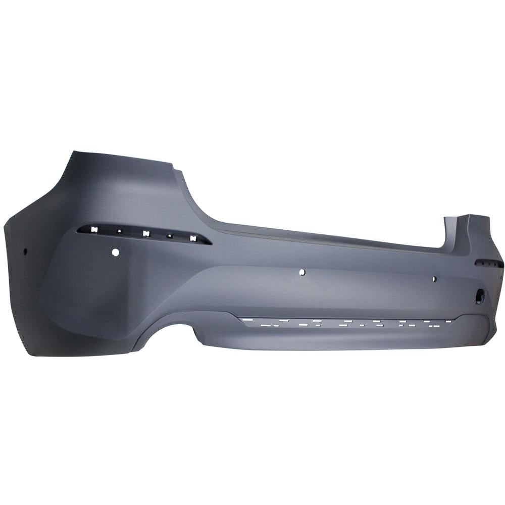 paraurti posteriore con primer con fori pdc e fori park assist supporti con scarico singolo a sinistra mod luxury bmw 1 series f40 sport luxury line 2019 51129464576