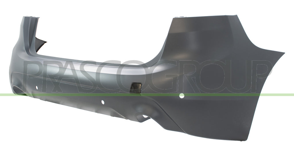 paraurti posteriore con primer con fori pdc supporti con tappo copri gancio con scarico singolo a destra e sinistra mod active tourer bmw 2 series f45 f46 active gran tourer lci 2018 2021 bm2021051