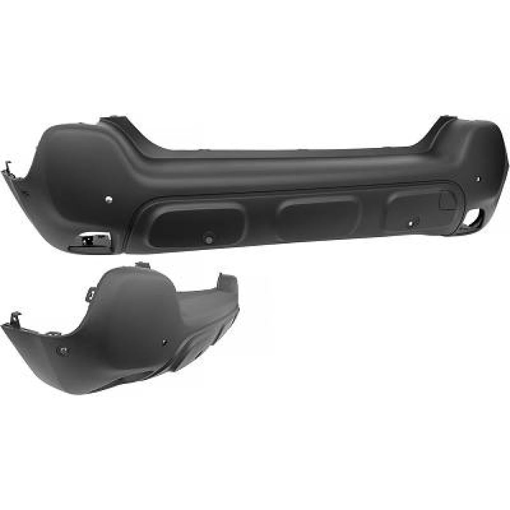 paraurti posteriore nero goffrato con fori pdc e fori park assist supporti citroen c3 aircross 2021 2024 ci3301061