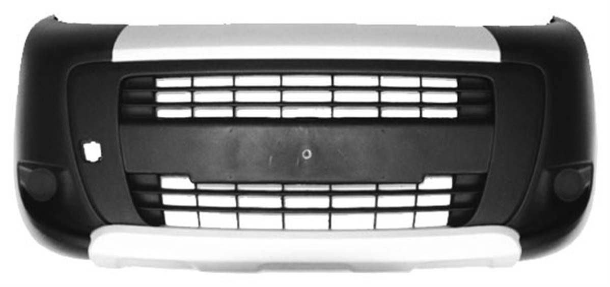 paraurti anteriore nero con fascia superiore e fascia inferiore argentata mod adventure fiat qubo 2008 2016 ft8601040