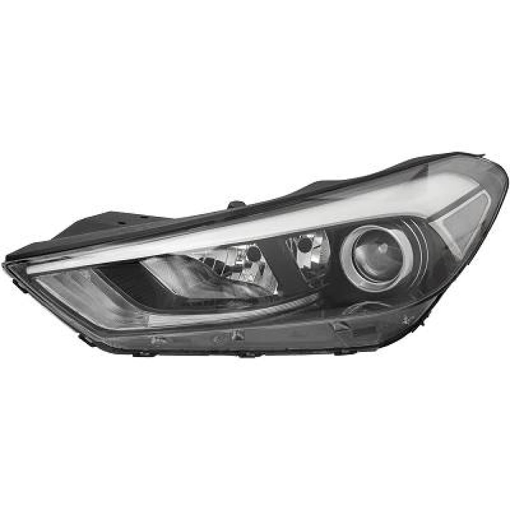 proiettore sinistro h7 h7 h7 elettrico con motore con luce diurna nero led hyundai tucson 2015 2018 hn8064914