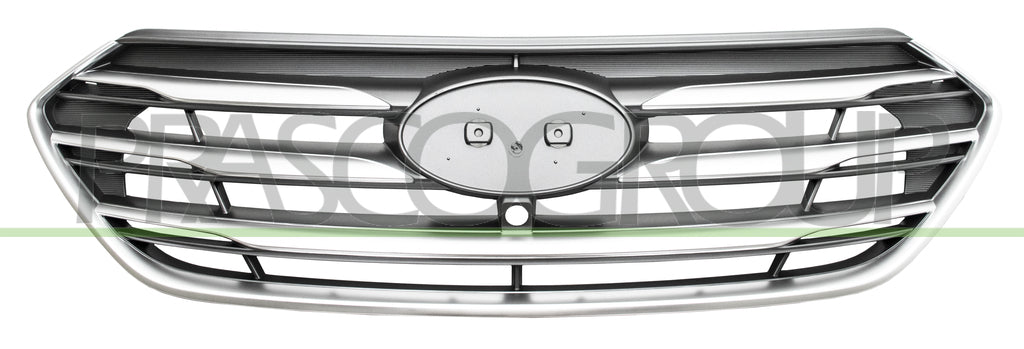 griglia radiatore nera con modanature cromate con cornice cromata con foro telecamera hyundai santa fe dm 2016 2018 hn8302011