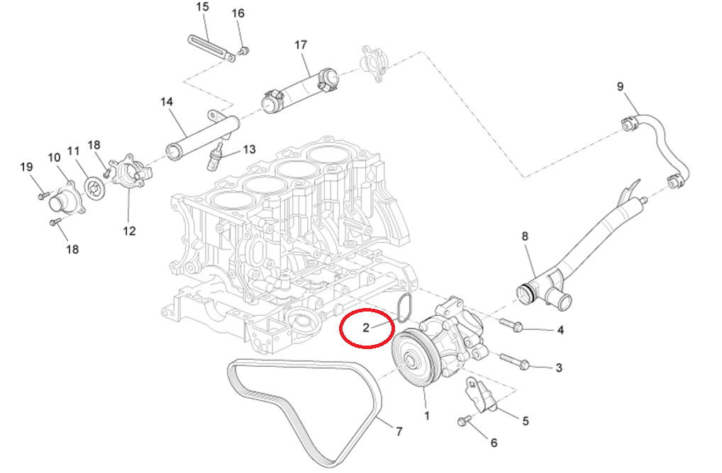 Guarnizione O-ring Pompa Acqua Piaggio Porter Multitech B010237 - Mondo Porter
