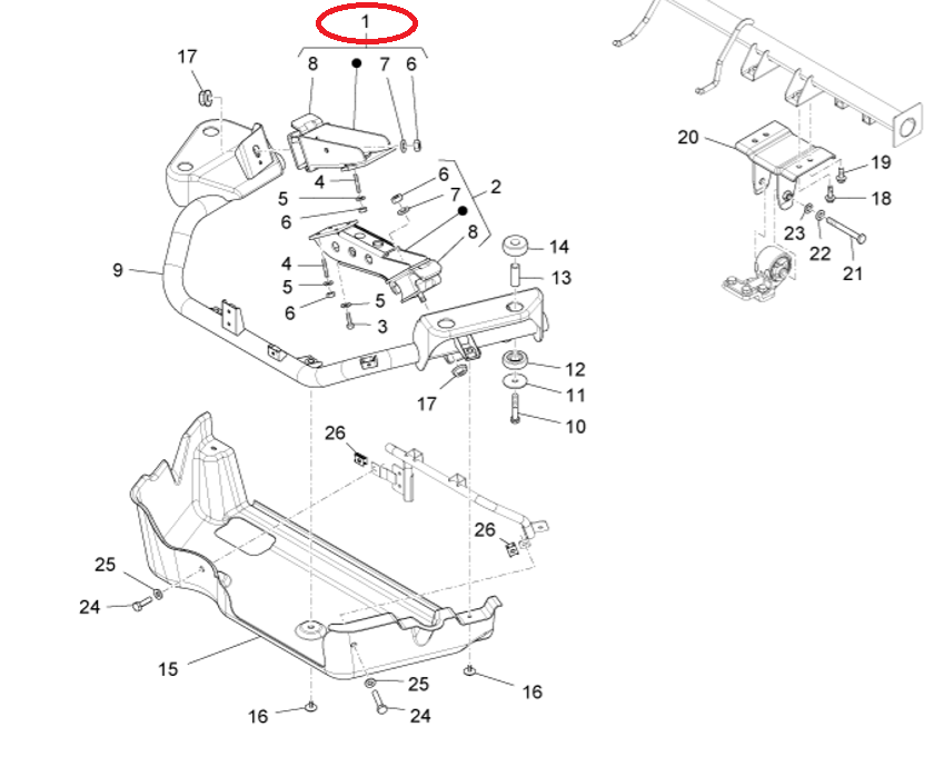 Supporto motore DX Piaggio Porter Multitech B010251 - Mondo Porter