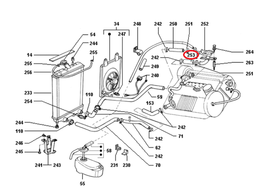 MANICOTTO COLLEGAMENTO ACQUA BOCCHETTONE PORTER 1.400 DIESEL (566729) - Mondo Porter