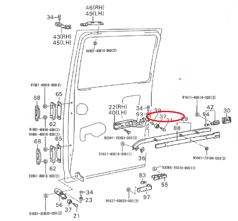 Cuscinetto Cerniera Centrale Porta Laterale Piaggio Porter Van 261355 - Mondo Porter