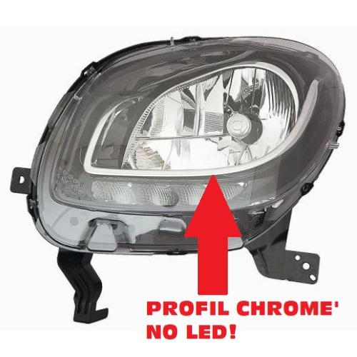 proiettore sinistro h4 elettrico con luce diurna nero led versione base line smart fortwo 2014 2019 me3084604
