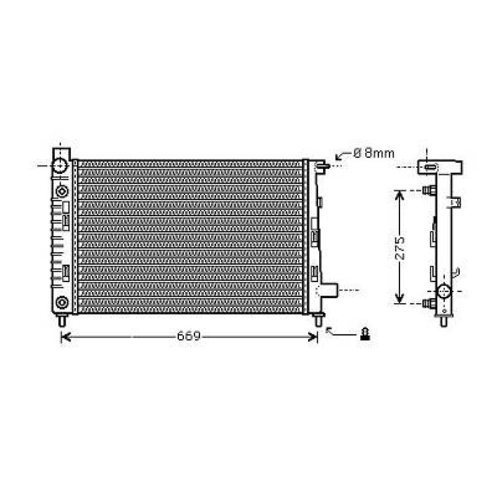 radiatore mercedes a class w168 1997 2001 a1685001602