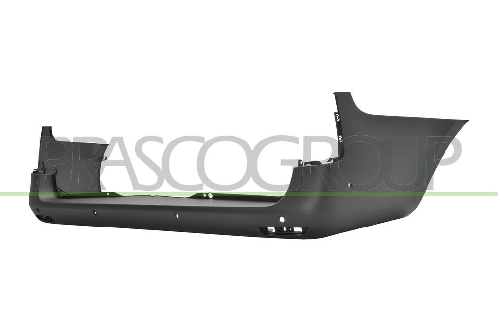 paraurti posteriore grigio goffrato con fori pdc e park assist supporti con staffe angolo morto mod passo lungo mercedes vito w447 2014 2019 me9121093