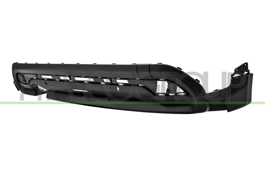 spoiler paraurti posteriore nero goffrato con fori pdc supporti con scarico singolo a sinistra mod 3 porte mini mini bmw f56 f55 f57 2021 2024 mn3141861