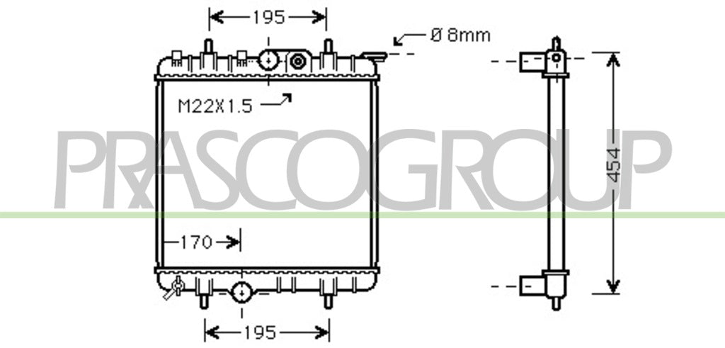 radiatore peugeot 206 1998 2009 pg009r005