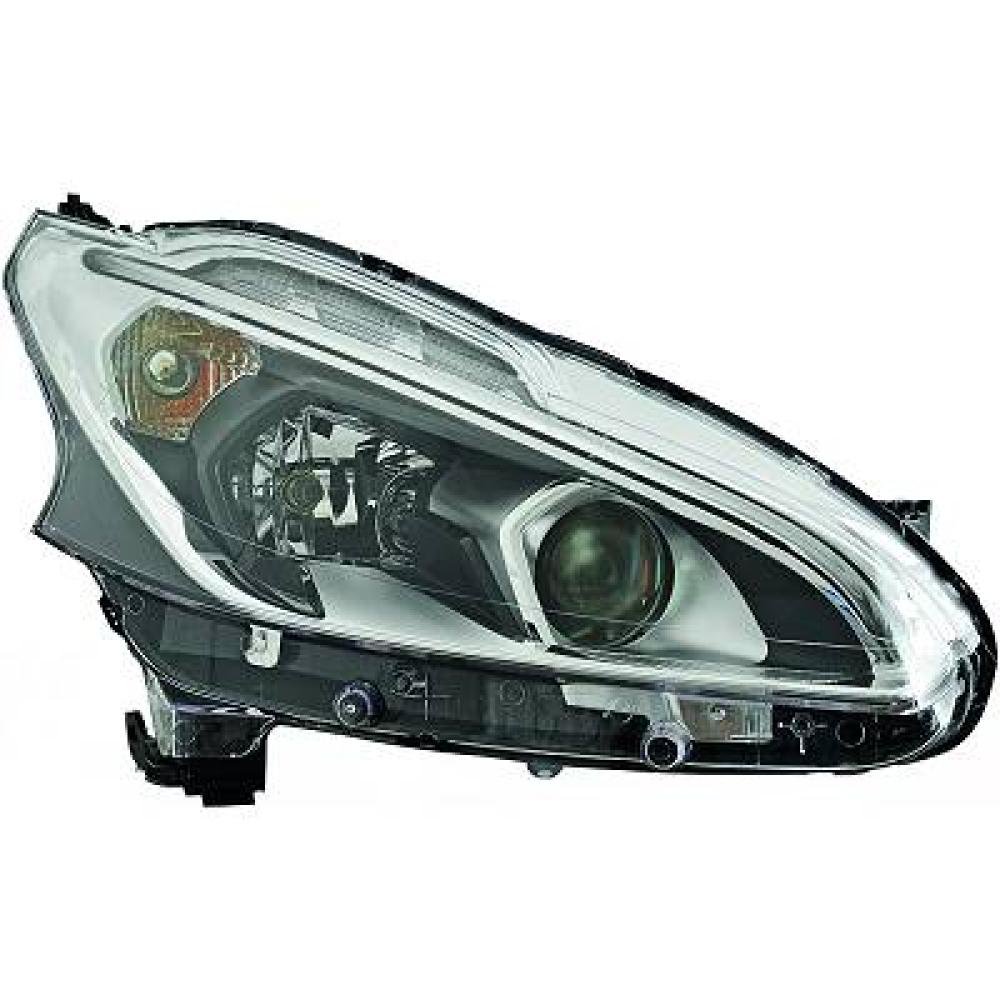 proiettore destro h7 h7 py21w elettrico senza motore con luce diurna nero led peugeot 208 2015 2019 pg3284903