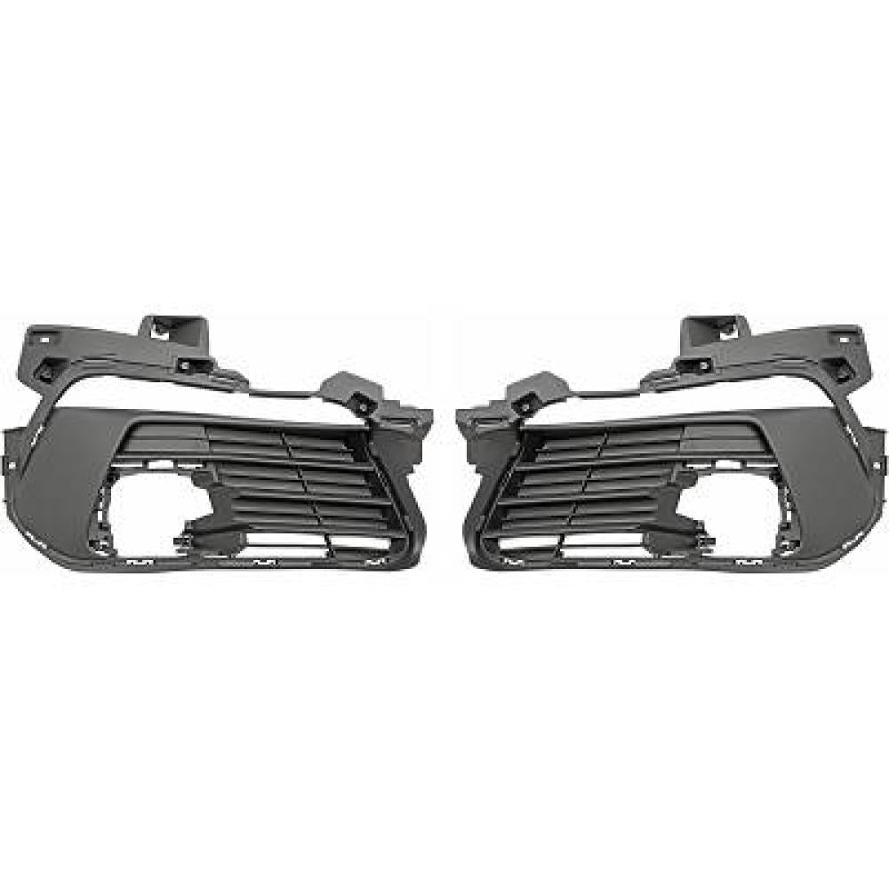 kit griglie paraurti anteriore nere goffrate con sede fendi destra sinistra per proiettori led peugeot 308 t9 2017 2021 1627679980