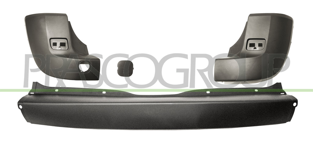 kit modanature paraurti posteriore nera goffrata destra centrale sinistra con tappo copri gancio renault scenic 2006 2009 rn0341255