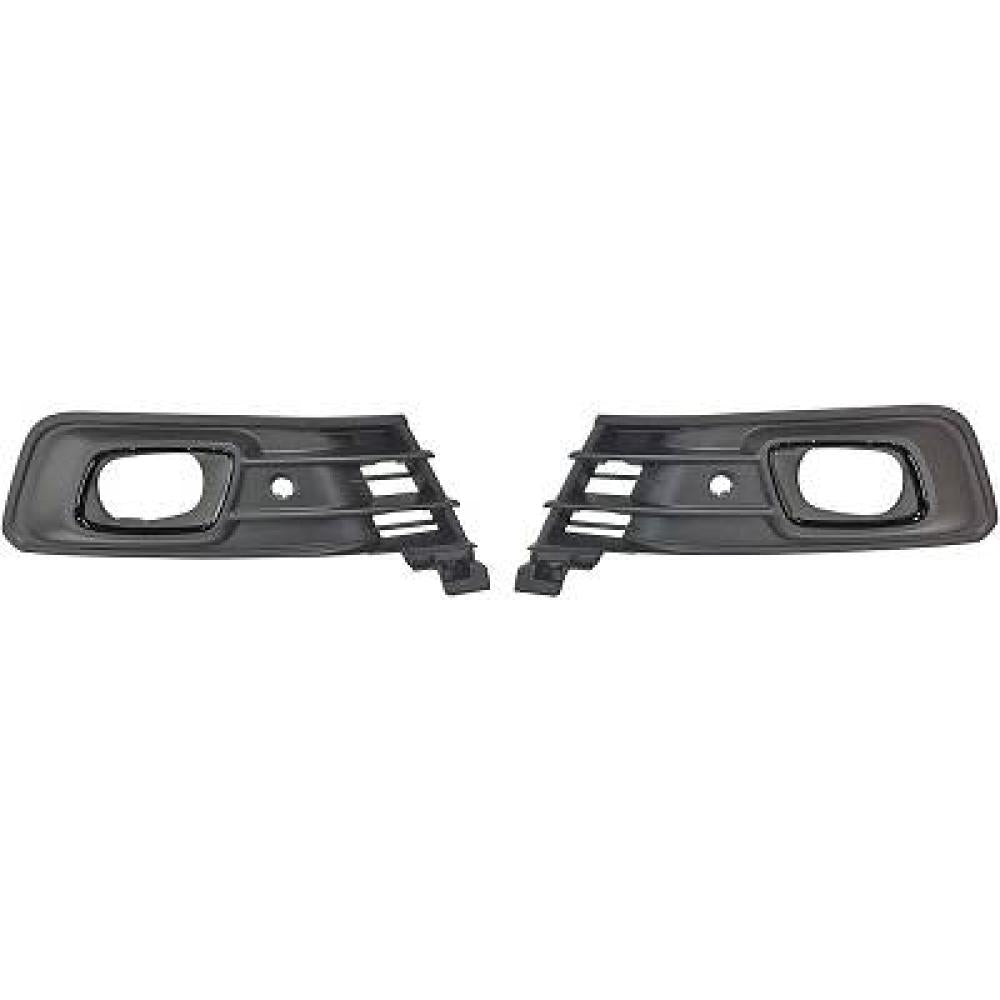 kit griglie paraurti anteriore nere con sede fendi con fori pdc supporti con cornici nere lucide destra sinistra renault captur 2017 2019 261524144r