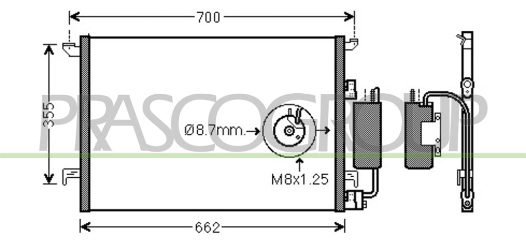 condensatore saab 9 3 2003 2007 sa015c002