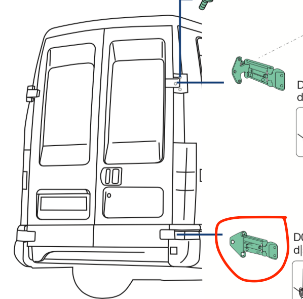 Cerniera Inferiore Porta Posteriore Destra Iveco Daily 2006 - 3801999 - Specialista Daily