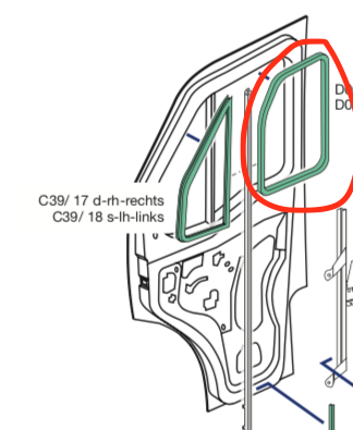 Guarnizione Vetro Finestrino SX sinistro Iveco Daily - 504042950 - Specialista Daily