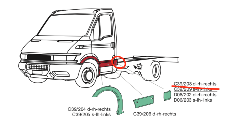 Modenatura Paracolpo Plastica SX Cabina Iveco Daily - 500326802 - Specialista Daily