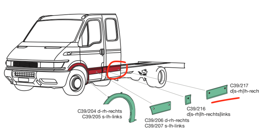 Modenatura Paracolpo Posteriore Cabina Iveco Daily - 500326808 - Specialista Daily