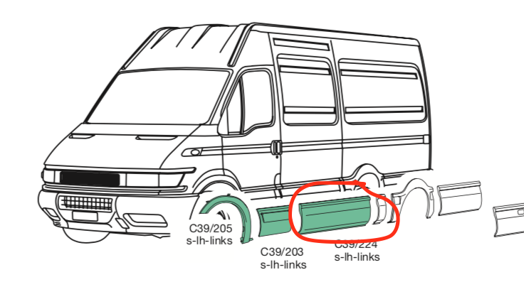 Modernatura Plastica Laterale SX Iveco Daily passo 3300 - 500326829 - Specialista Daily
