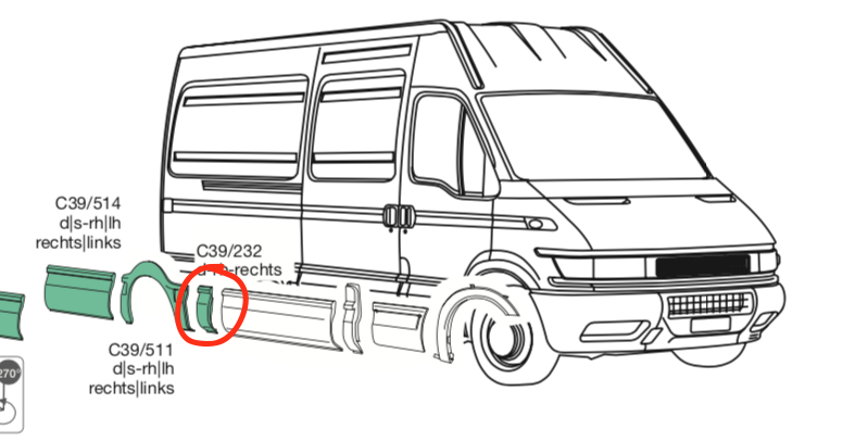 Modenatura Plastica Laterale DX Iveco Daily - 500326847 - Specialista Daily