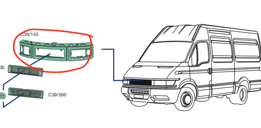 Mascherina Anteriore Frontale Iveco Daily - 99489947 - Specialista Daily