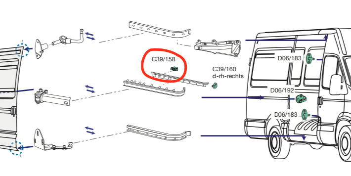 Scontro Arresto Porta scorrevole Laterale DX Iveco Daily - 500329768 - Specialista Daily