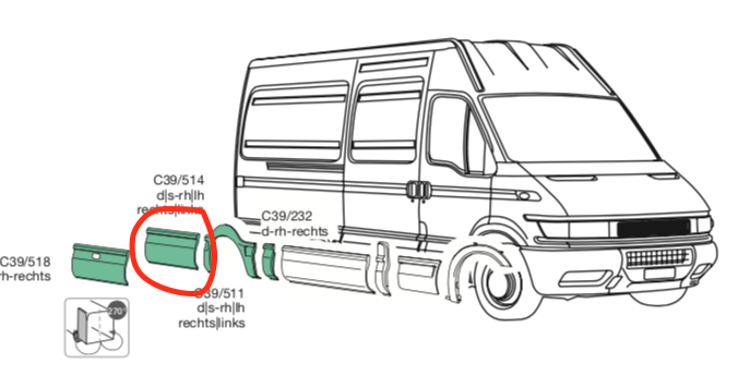 Modenatura Plastica Posteriore DX Iveco Daily Furgonato - 500334456 - Specialista Daily