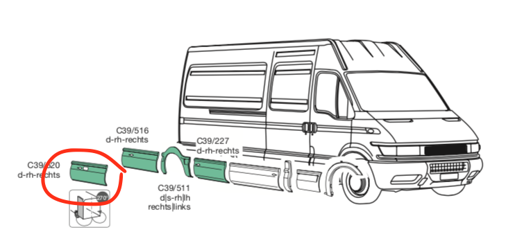 Modenatura Plastica Posteriore DX Iveco Daily - 500334458 - Specialista Daily