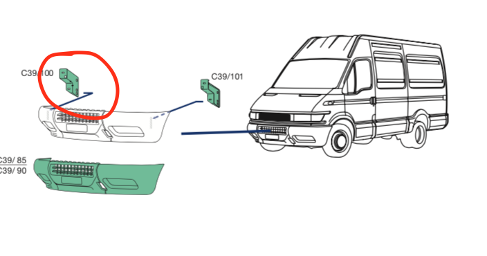 Staffa Paraurti Anteriore DX destra Iveco Daily 2000 - 500337600 - Specialista Daily