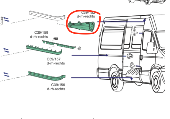 Supporto Superiore Porta Scorrevole DX Iveco Daily - 500339109 - Specialista Daily