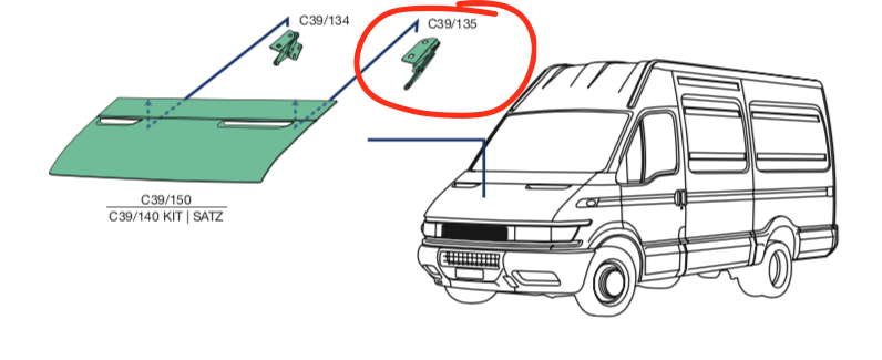 Staffa Cofano Anteriore SX sinistra Iveco Daily - 504058771 - Specialista Daily
