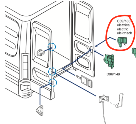 Maniglia Porta Posteriore ELETTRICA Iveco Daily Furgonato - 504065407 - Specialista Daily