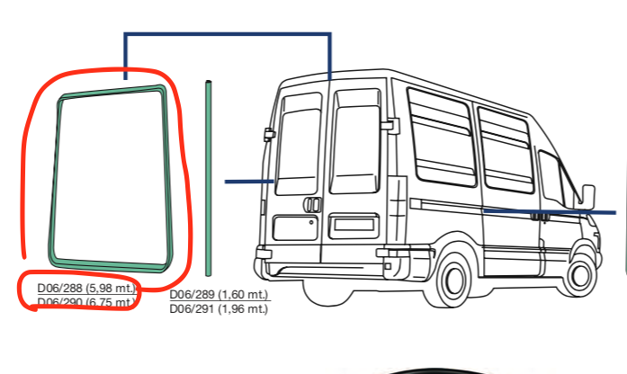 Guarnizione Porte Posteriori Iveco Daily Furgonato - 504085326 - Specialista Daily