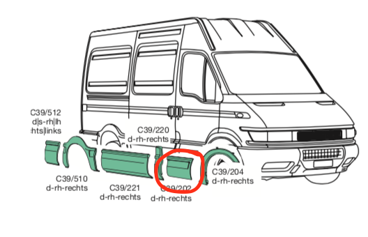 Modenatura Plastica Laterale DX Iveco Daily Furgonato - 504090267 - Specialista Daily