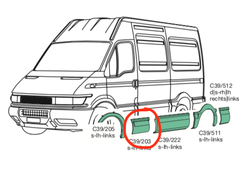 Modenatura Plastica Laterale SX Iveco Daily Furgonato - 504090268 - Specialista Daily