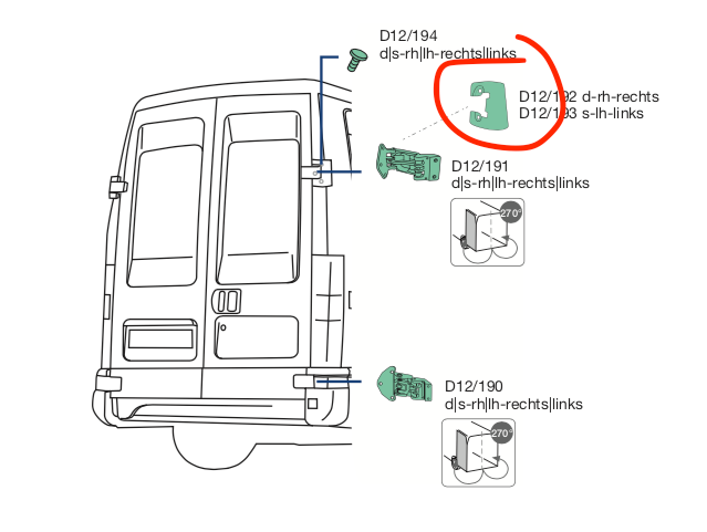 Supporto Cerniera SX Porta Posteriore Iveco Daily - 5801281929 - Specialista Daily